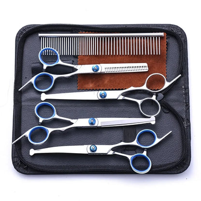 Tesoura 5 em 1 Pet Profissional Inox – Corte Seguro e Preciso