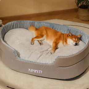 Cama Ergonômica de Pelúcia para Cães - Conforto 4 Estações
