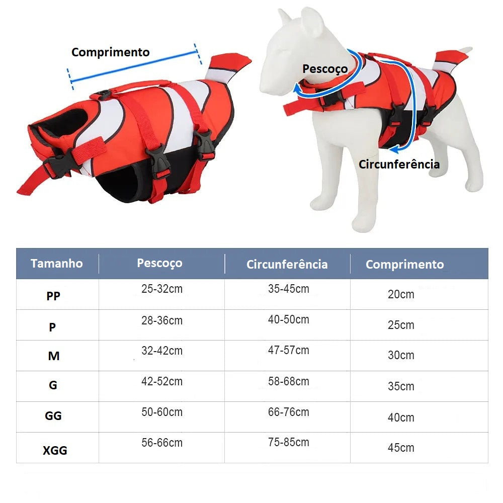Colete Salva-Vidas para Cães | Flutuante e Seguro