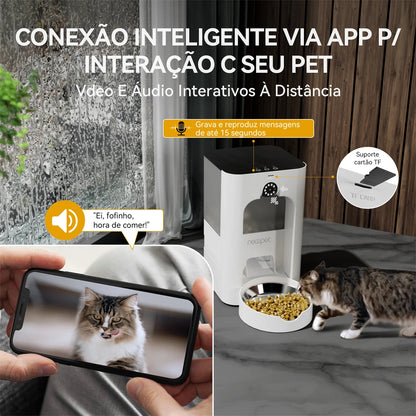 Alimentador Inteligente Newpet 4L com Câmera e APP – Bivolt