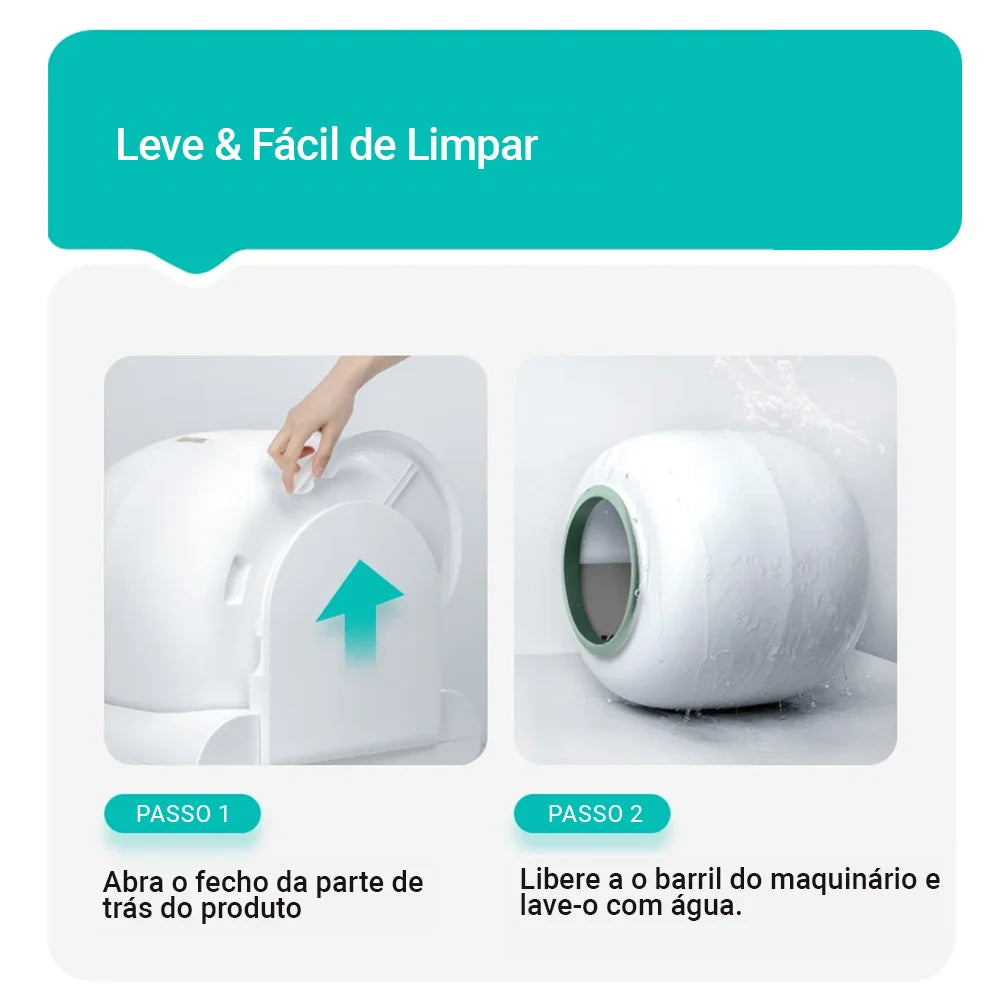 Caixa de Areia Automática 65L para Gatos com APP