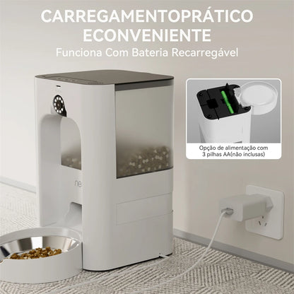 Alimentador Inteligente Newpet 4L com Câmera e APP – Bivolt