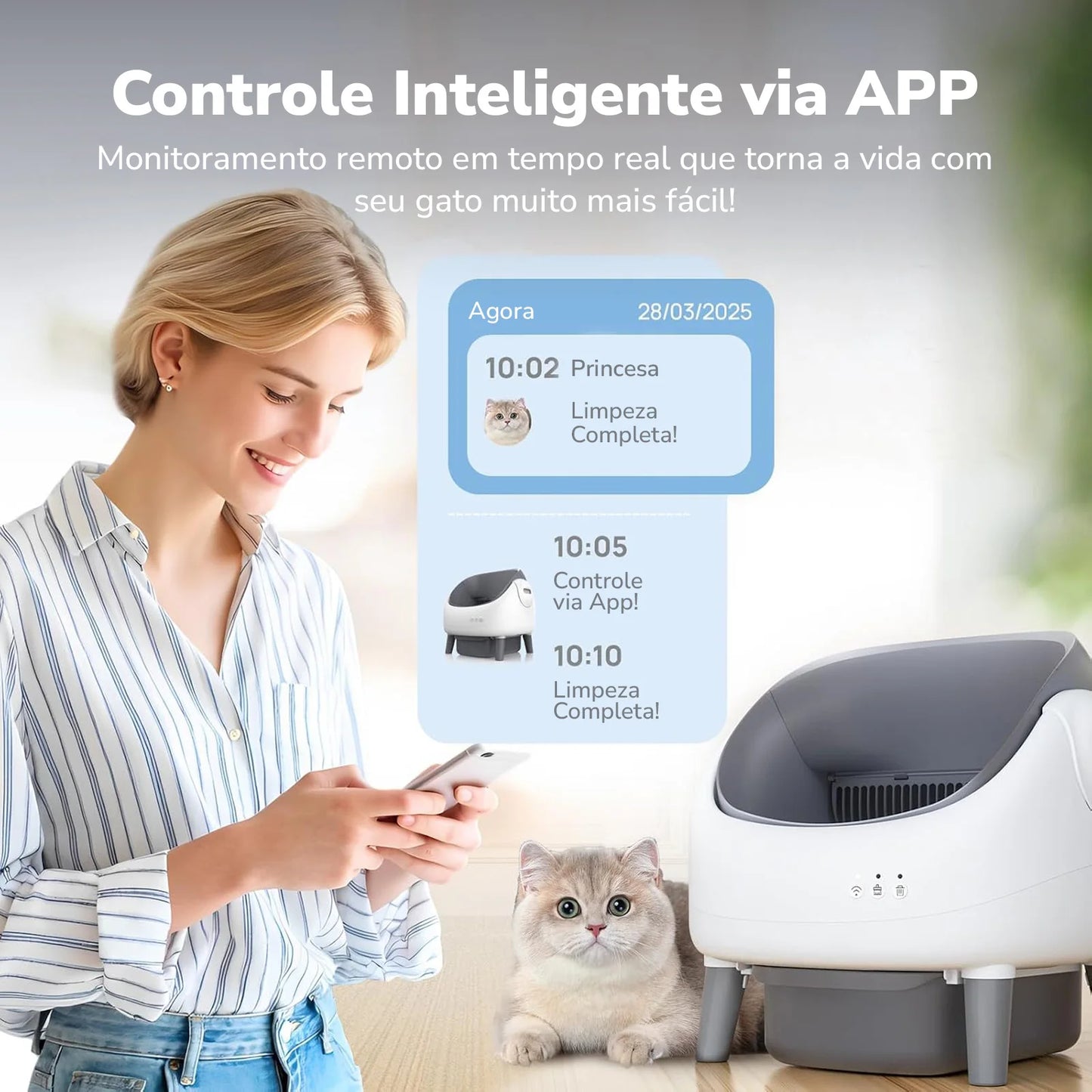 Caixa de Areia Automática Newpet p/ Gatos – Autolimpante