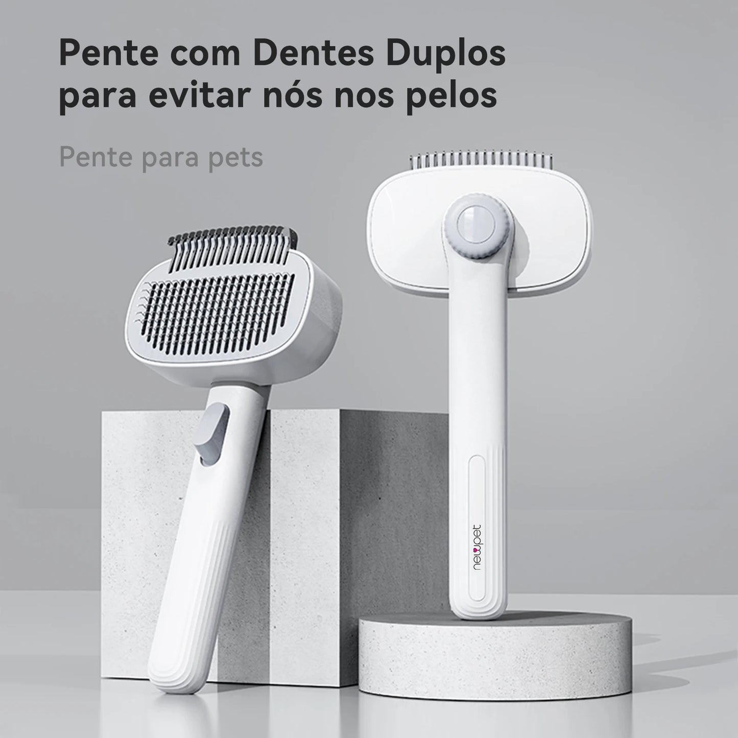 Escova Pet Newpet Autolimpante p/ Cães e Gatos
