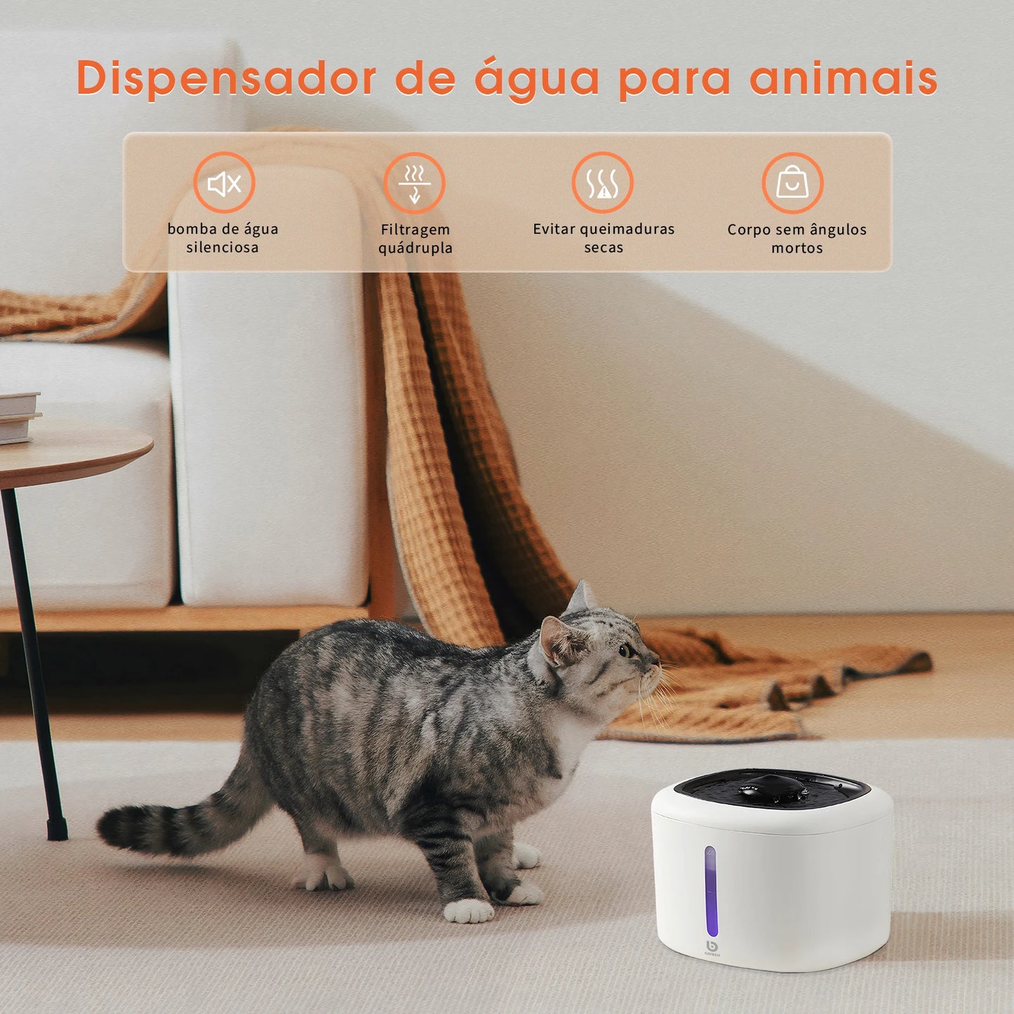 Bebedouro para Cachorro e Gatos com Circulação de Água e Economia
