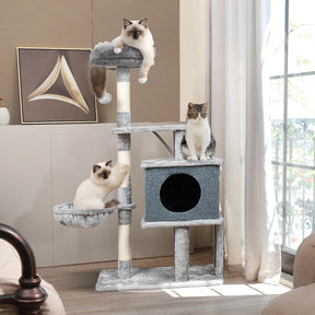 Árvore de Gato Newpet 112cm com Toca, Arranhador e Ninho