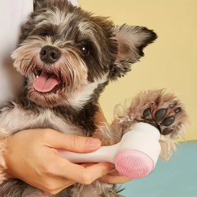 Limpador de Patas Pet com Escova Massageadora Dupla
