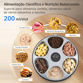 Alimentador Automático 6 Refeições com Timer e Controle