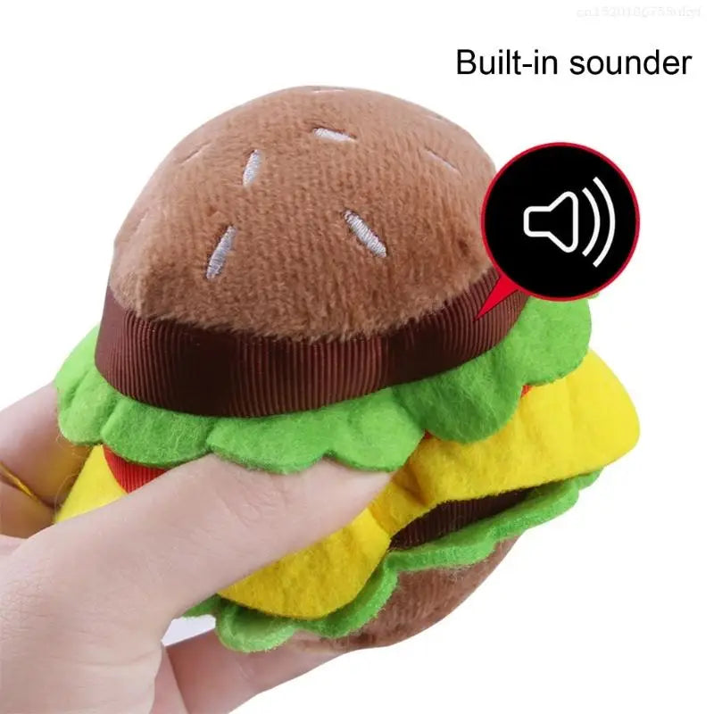 Brinquedo Hambúrger Mordedor Resistente para Cães – Pelúcia Interativa