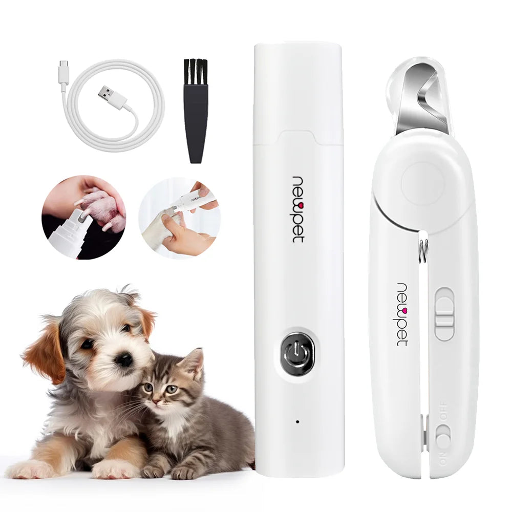 Moedor de Unhas Recarregável USB para Cães e Gatos 2 em 1
