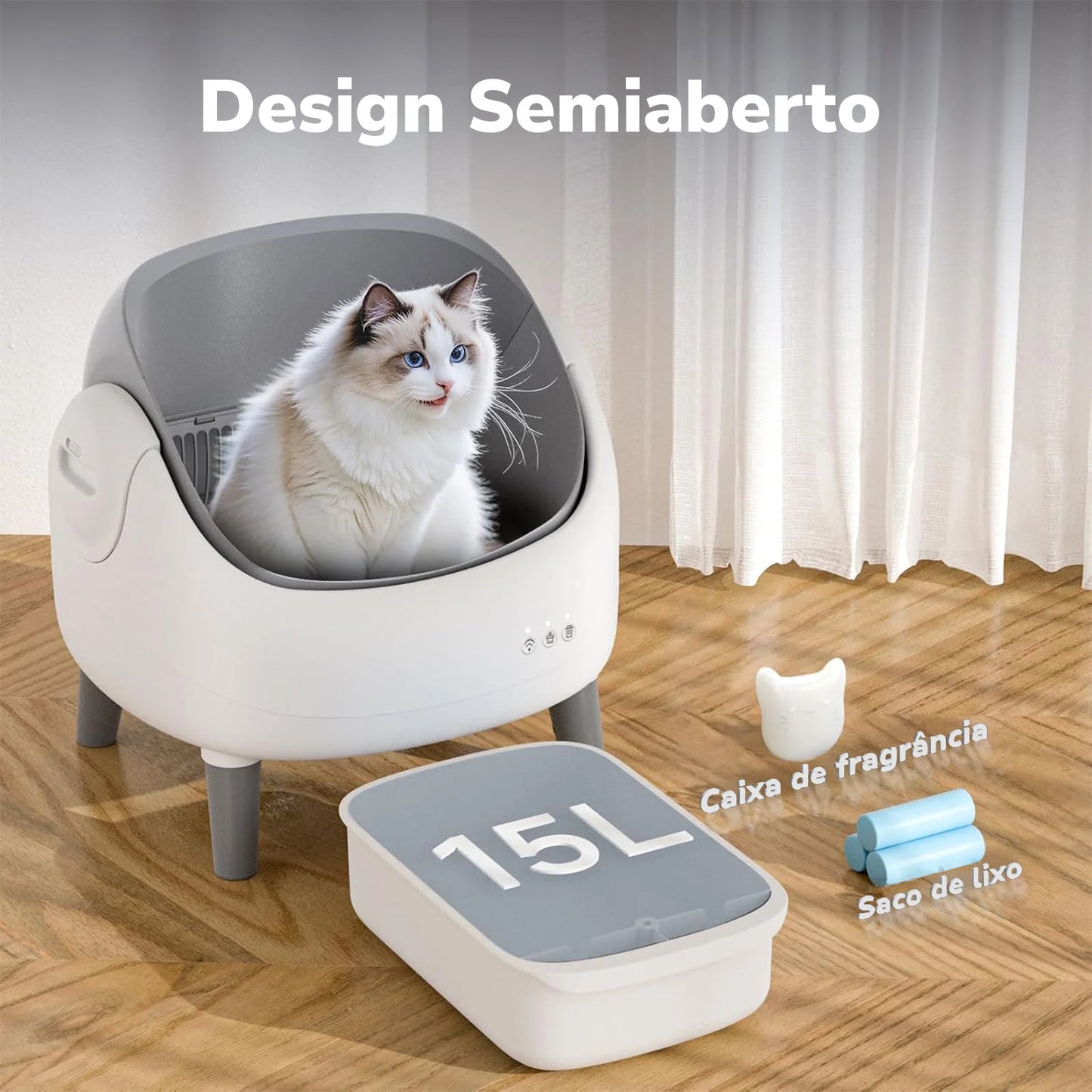 Caixa de Areia Automática Newpet p/ Gatos – Autolimpante