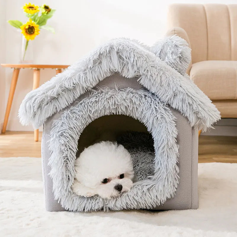 Casinha Macio para Cães – Cama Quente, Removível e Confortável