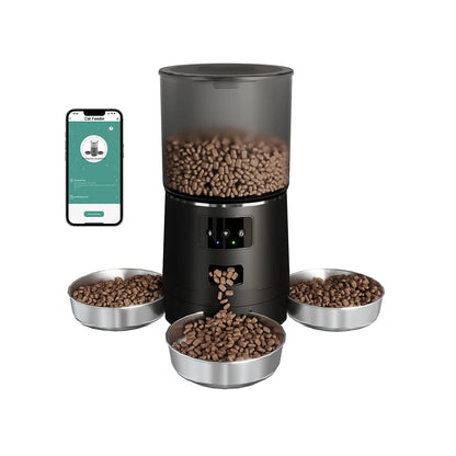 Newpet Alimentador Automático para Gatos e Cães com 3 Tigelas