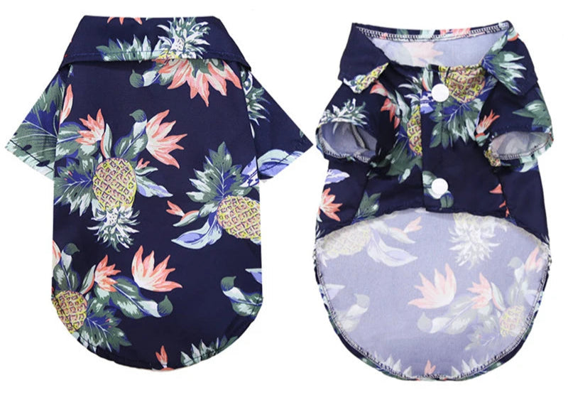Camiseta Havaiana para Cães Pequenos | Estilo Praia e Antialérgica