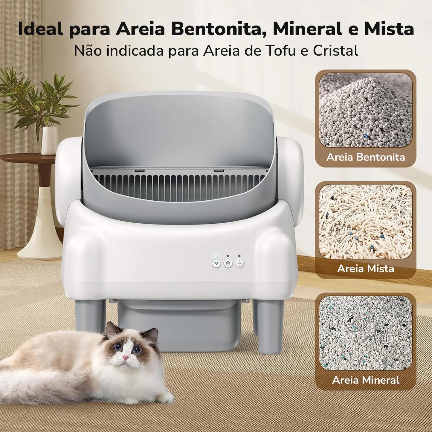 Caixa de Areia Automática Newpet p/ Gatos – Autolimpante