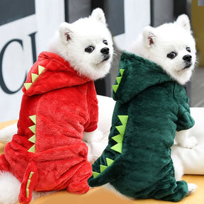 Roupas de Inverno para Cães e Gatos – Hoodie Dino Quente