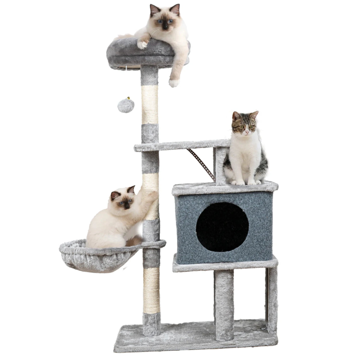 Árvore de Gato Newpet 112cm com Toca, Arranhador e Ninho