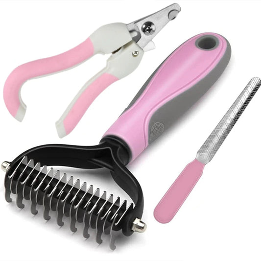 Escova Dupla Face para Remoção de Pelos – Reduz Nós e Bolas de Pelo