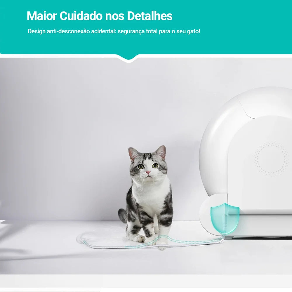 Caixa de Areia Automática 65L para Gatos com APP