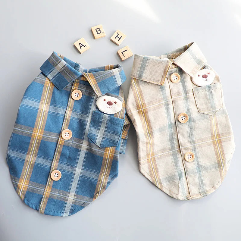 Camisa Xadrez para Pet - Verão Leve e Respirável para Cães e Gatos