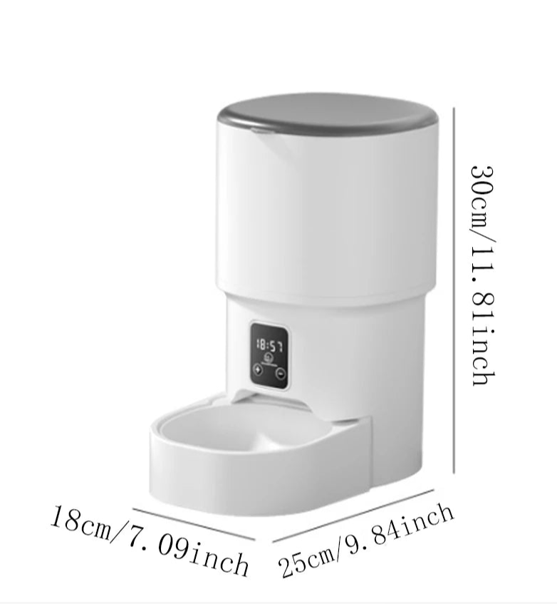 Alimentador Automático para Gatos e Cães 4L Wi-Fi Inteligente