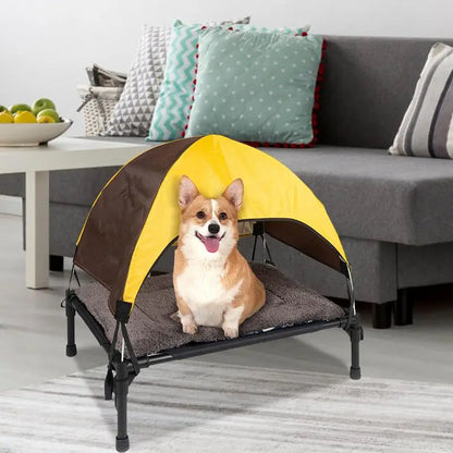 Cama Elevada para Cachorro com Dossel Removível – Conforto e Proteção