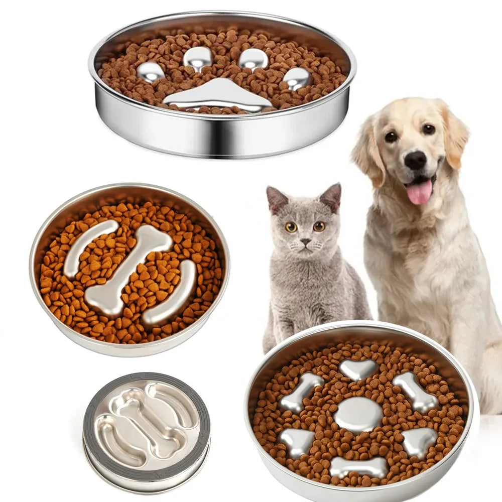 Tigela Lenta Inoxidável para Cães – Antiasfixia