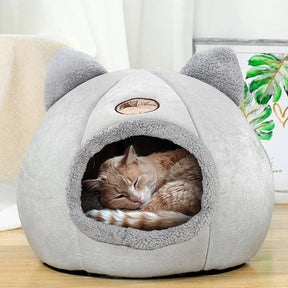 Cama Pet Semi-Fechada Macia e Aconchegante Gato e Cão